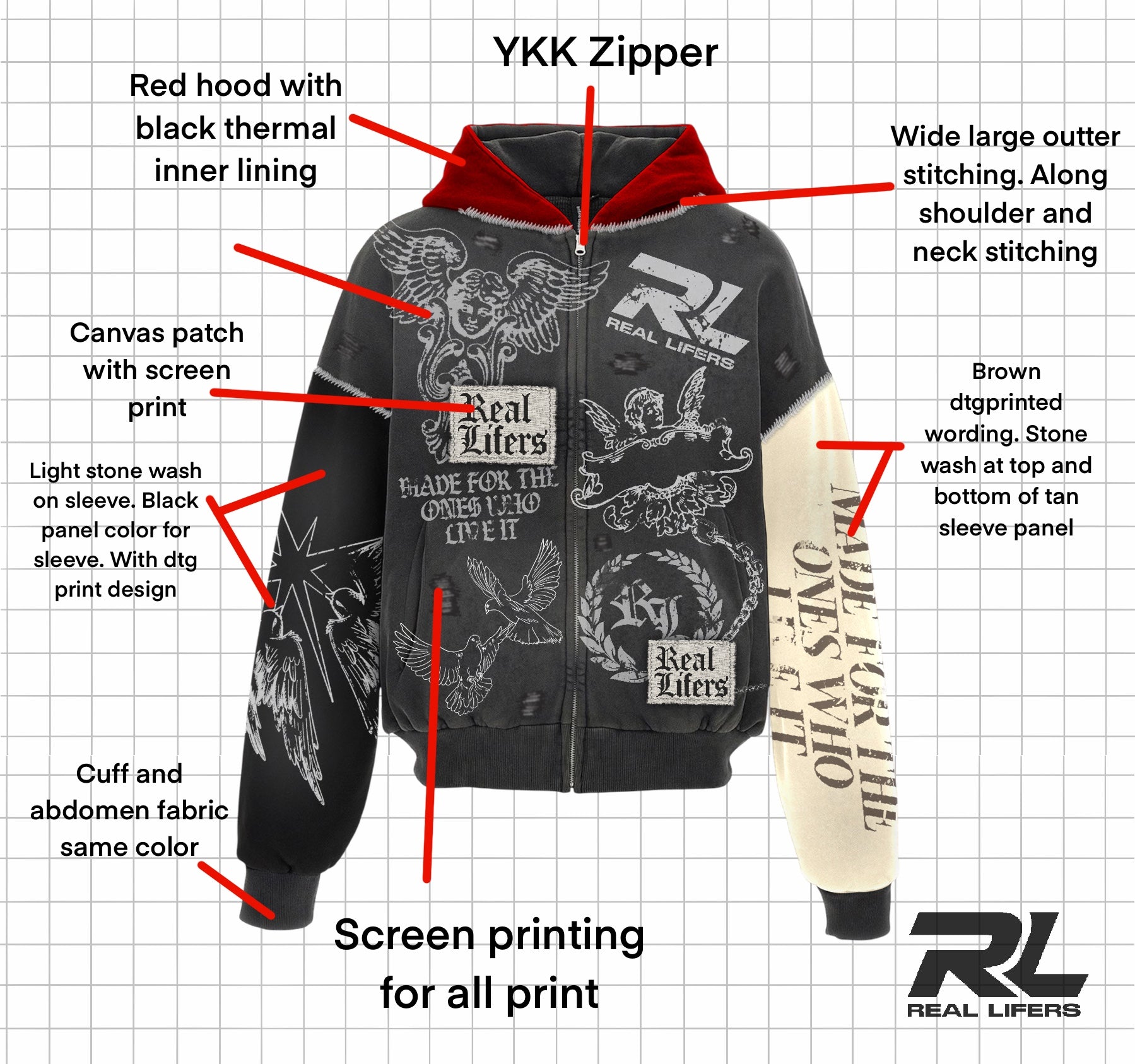 Real Lifers Zip Up Jacket